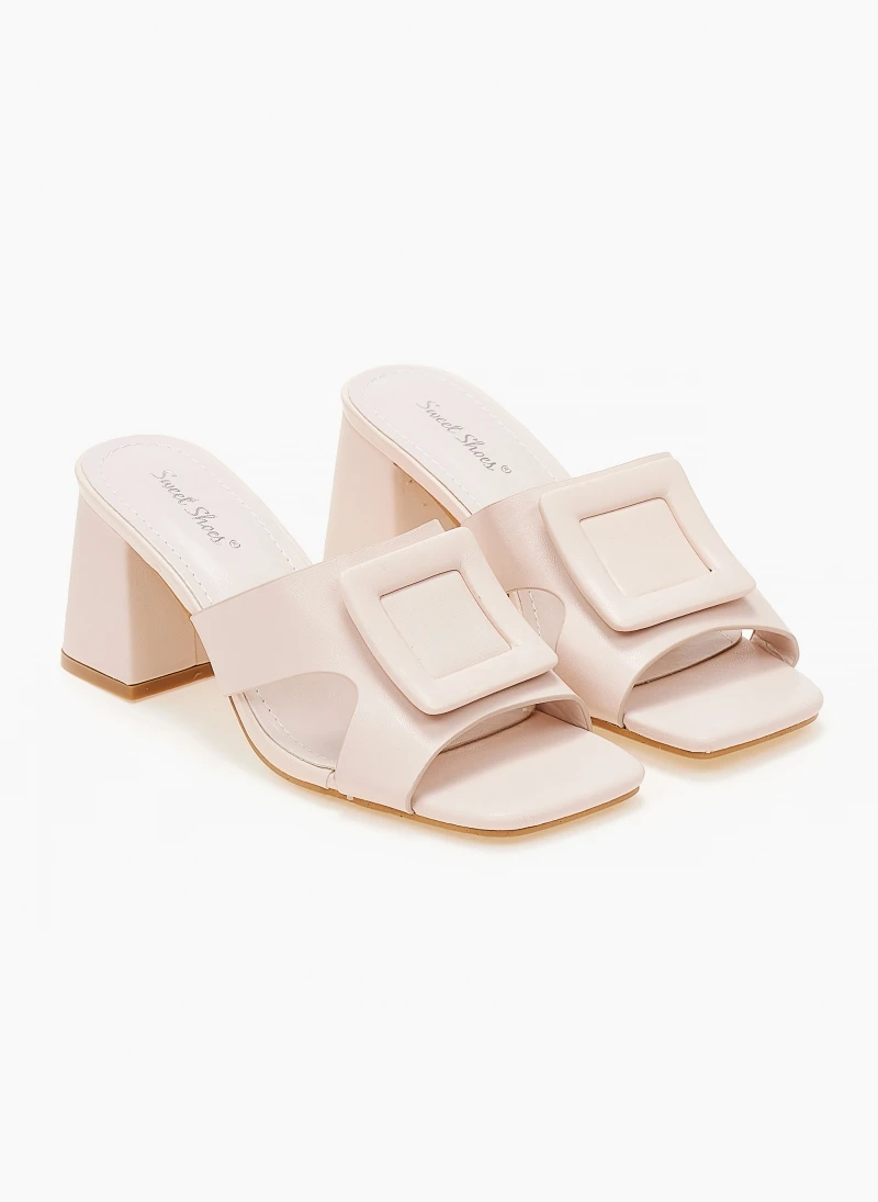 The Fashion Project Mules με τετράγωνη αγκράφα - Μπεζ 4 The Fashion Project Mules με τετράγωνη αγκράφα - Μπεζ - Image 4