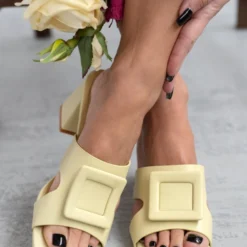 The Fashion Project Mules με τετράγωνη αγκράφα - Λαχανί