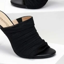 The Fashion Project Mules με τούλι - Μαύρο -Γόβες Εκπτώσεις mules me touli 103833 7cb9