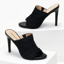 The Fashion Project Mules με τούλι - Μαύρο -Γόβες Εκπτώσεις mules me touli 103833 opk4