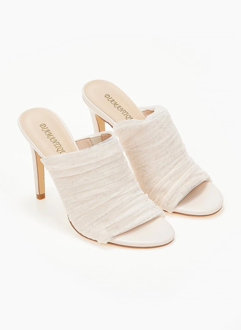 The Fashion Project Mules με τούλι - Μπεζ 6 The Fashion Project Mules με τούλι - Μπεζ - Image 6