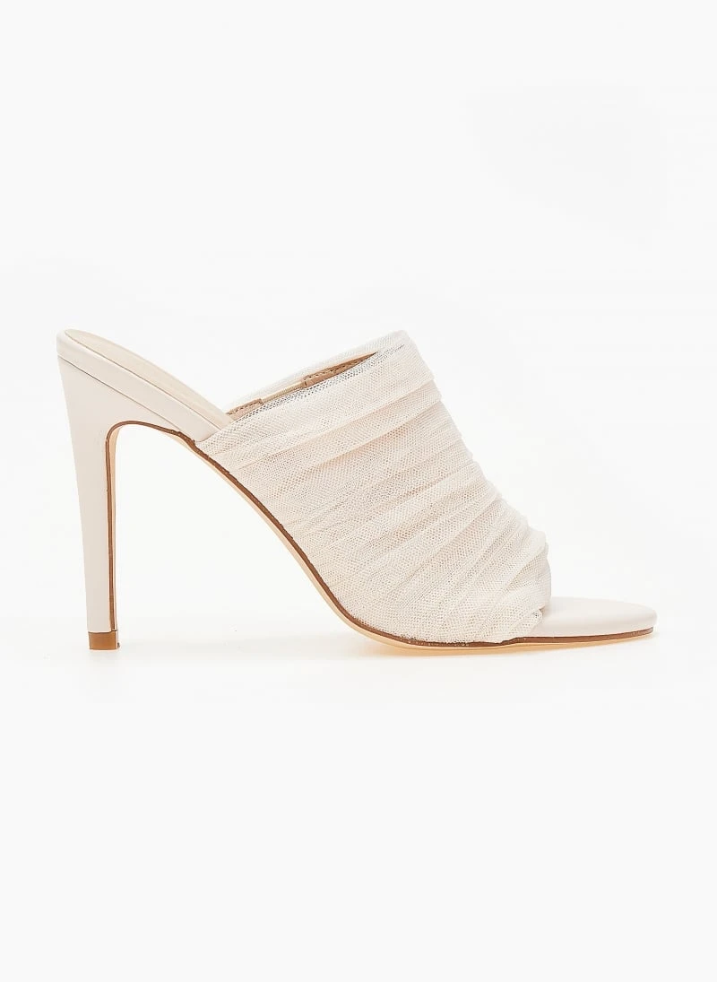 The Fashion Project Mules με τούλι - Μπεζ 2 The Fashion Project Mules με τούλι - Μπεζ - Image 2