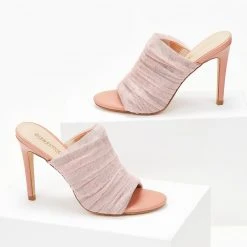 The Fashion Project Mules με τούλι - Ροδακινί -Γόβες Εκπτώσεις mules me touli 103835 ixcf