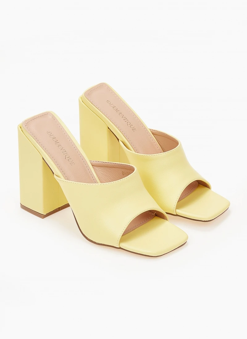 The Fashion Project Mules με χοντρό τακούνι - Κίτρινο 6 The Fashion Project Mules με χοντρό τακούνι - Κίτρινο - Image 6