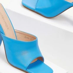 The Fashion Project Mules με χοντρό τακούνι - Μπλε -Γόβες Εκπτώσεις mules me xontro takouni 102629 uuy3