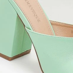 The Fashion Project Mules με χοντρό τακούνι - Μέντα -Γόβες Εκπτώσεις mules me xontro takouni 102631 94hk