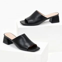 The Fashion Project Mules με χωστή φάσα - Μαύρο -Γόβες Εκπτώσεις mules me xwsti fasa 100026 5yl9