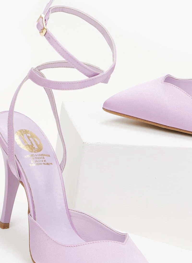 Γόβες μυτερές με δέσιμο Tfp - Λιλά 3 Γόβες μυτερές με δέσιμο Tfp - Λιλά - Image 3