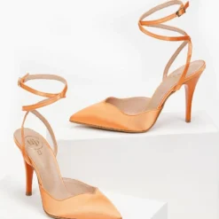 Γόβες μυτερές με δέσιμο Tfp - Πορτοκαλί -Γόβες Εκπτώσεις mules mutera tfp me desimo 100651 2vn6