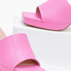 The Fashion Project Mules πέδιλα με φαρδιά φάσα - Ροζ -Γόβες Εκπτώσεις mules pedila me fardia fasa 100877 gag0