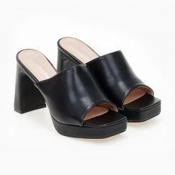 The Fashion Project Mules πέδιλα με χωστή φάσα - Μαύρο -Γόβες Εκπτώσεις mules pedila me xwsti fasa 100870 ofk3