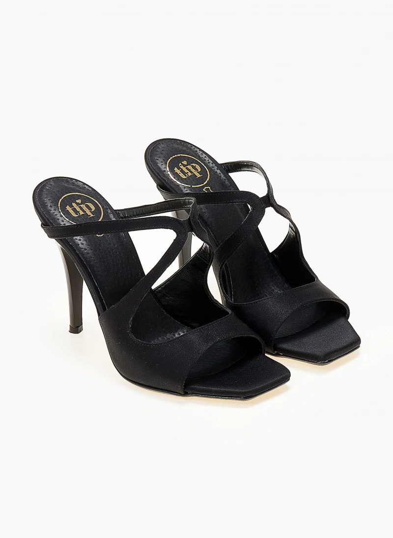 Mules σατέν με λεπτό τακούνι Tfp - Μαύρο 3 Mules σατέν με λεπτό τακούνι Tfp - Μαύρο - Image 3