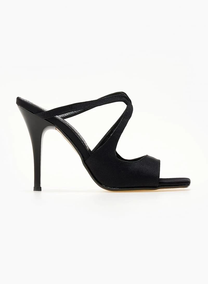 Mules σατέν με λεπτό τακούνι Tfp - Μαύρο 1 Mules σατέν με λεπτό τακούνι Tfp - Μαύρο