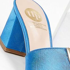 Mules σατέν με μεταλλικό στοιχείο Tfp - Μπλε -Γόβες Εκπτώσεις mules saten tfp me metalliko stoixeio 100391 ueic
