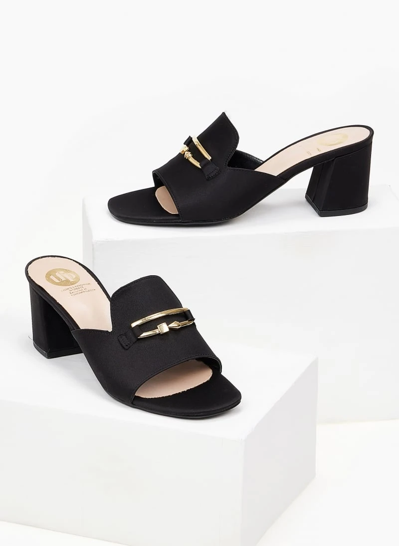 The Fashion Project Mules σατέν σε καρέ γραμμή Tfp - Μαύρο 2 The Fashion Project Mules σατέν σε καρέ γραμμή Tfp - Μαύρο - Image 2