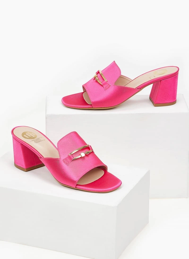 The Fashion Project Mules σατέν σε καρέ γραμμή Tfp - Φούξια 2 The Fashion Project Mules σατέν σε καρέ γραμμή Tfp - Φούξια - Image 2