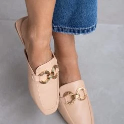 The Fashion Project Mules Flat σε καρέ γραμμή - Πούρο