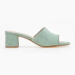 The Fashion Project Mules Suede με φαρδιά φάσα - Βεραμάν