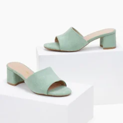 The Fashion Project Mules Suede με φαρδιά φάσα - Βεραμάν -Γόβες Εκπτώσεις mules suede me fardia fasa 100886 zhl6