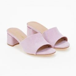 The Fashion Project Mules Suede με φαρδιά φάσα - Λιλά -Γόβες Εκπτώσεις mules suede me fardia fasa 100887 33ay