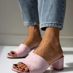 The Fashion Project Mules Suede με φαρδιά φάσα - Λιλά