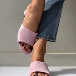 The Fashion Project Mules Suede με φαρδιά φάσα - Λιλά -Γόβες Εκπτώσεις mules suede me fardia fasa 100887 lmpf