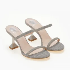 Mules από ύφασμα ιριδίζον Tfp - Ασημί -Γόβες Εκπτώσεις mules tfp apo ufasma iridizon 104728 iykn