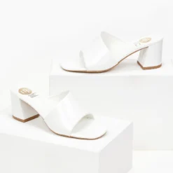 Mules με λοξή φάσα Tfp - Λευκό -Γόβες Εκπτώσεις mules tfp me loksi fasa 100384 peo5