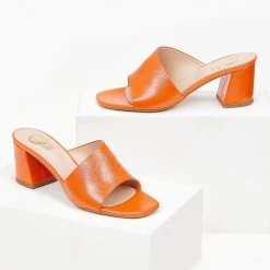 Mules με λοξή φάσα Tfp - Πορτοκαλί -Γόβες Εκπτώσεις mules tfp me loksi fasa 100385 c5ku