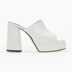 Mules με χοντρό ιδιαίτερο τακούνι Tfp - Λευκό -Γόβες Εκπτώσεις mules tfp me xontro idiaitero takouni 103965 5u8n
