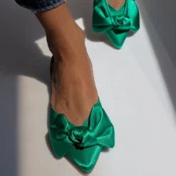 IRIS Mules σατέν με φιόγκο Tfp - Σμαραγδί -Γόβες Εκπτώσεις mules tfp saten me fiogko 102670 8hrk