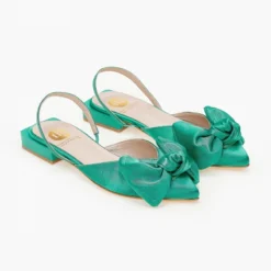 IRIS Mules σατέν με φιόγκο Tfp - Σμαραγδί -Γόβες Εκπτώσεις mules tfp saten me fiogko 102670 kfz0