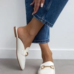 The Fashion Project Mules κλειστά με εξωτερική ραφή - Λευκό -Γόβες Εκπτώσεις mules xwris takouni me ekswteriki rafi 99992 mjkf