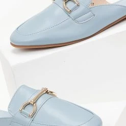 The Fashion Project Mules κλειστά με εξωτερική ραφή - Γαλάζιο -Γόβες Εκπτώσεις mules xwris takouni me ekswteriki rafi 99996 5nr8