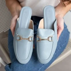 The Fashion Project Mules κλειστά με εξωτερική ραφή - Γαλάζιο -Γόβες Εκπτώσεις mules xwris takouni me ekswteriki rafi 99996 lbbt