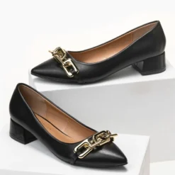 The Fashion Project Γόβες μυτερές με χαμηλό τακούνι - Μαύρο -Γόβες Εκπτώσεις mutera govakia me xamilo takouni 95512 smb4