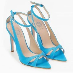 Estil Πέδιλα σατέν μυτερά Tfp - Τυρκουάζ -Γόβες Εκπτώσεις mutera saten pedila 103211 9feh 1