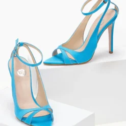 Estil Πέδιλα σατέν μυτερά Tfp - Τυρκουάζ -Γόβες Εκπτώσεις mutera saten pedila 103211 d6ky