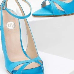 Estil Πέδιλα σατέν μυτερά Tfp - Τυρκουάζ -Γόβες Εκπτώσεις mutera saten pedila 103211 r1wk