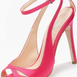 Estil Πέδιλα σατέν μυτερά Tfp - Φούξια -Γόβες Εκπτώσεις mutera saten pedila 103212 n4bk