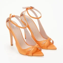 Estil Πέδιλα σατέν μυτερά Tfp - Πορτοκαλί -Γόβες Εκπτώσεις mutera saten pedila 105057 6b4d 1