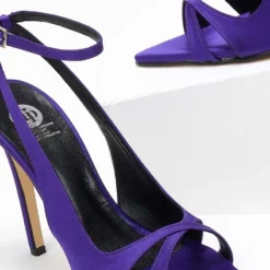 Estil Πέδιλα σατέν μυτερά Tfp - Μωβ -Γόβες Εκπτώσεις mutera saten pedila 108372 mrbh