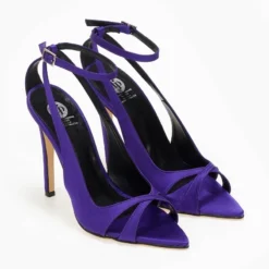 Estil Πέδιλα σατέν μυτερά Tfp - Μωβ -Γόβες Εκπτώσεις mutera saten pedila 108372 oxiz