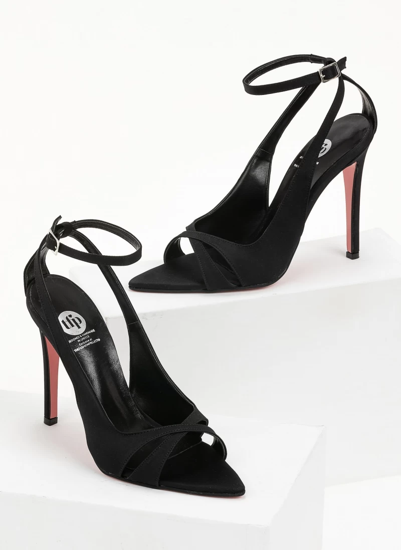 Estil Πέδιλα σατέν μυτερά Tfp - Μαύρο 2 Estil Πέδιλα σατέν μυτερά Tfp - Μαύρο - Image 2