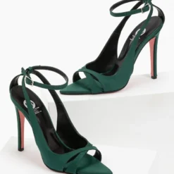 Estil Πέδιλα σατέν μυτερά Tfp - Κυπαρισσί -Γόβες Εκπτώσεις mutera saten pedila 96963 fg5y