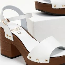 Πέδιλα δερμάτινα Estil με ξύλινη σόλα - Λευκό 9 Πέδιλα δερμάτινα Estil με ξύλινη σόλα - Λευκό -Γόβες Εκπτώσεις pedila dermatina estil me ksulini sola 105420 dfh8