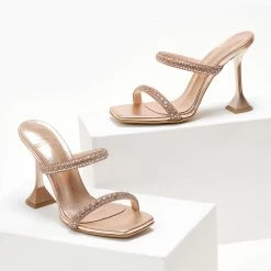 Πέδιλα δερμάτινα TFP με κρύσταλλα - Χαλκός -Γόβες Εκπτώσεις pedila dermatina tfp me krustalla 104734 d2ym 1