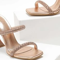 Πέδιλα δερμάτινα TFP με κρύσταλλα - Χαλκός -Γόβες Εκπτώσεις pedila dermatina tfp me krustalla 104734 lxyz 1