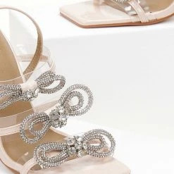 The Fashion Project Πέδιλα διαφανείς με Strass φιόγκους - Μπεζ -Γόβες Εκπτώσεις pedila diafaneis me strass fiogkous 104812 p2t2