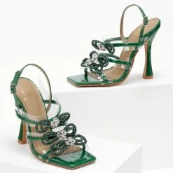 The Fashion Project Πέδιλα διαφανείς με Strass φιόγκους - Πράσινο -Γόβες Εκπτώσεις pedila diafaneis me strass fiogkous 104813 9bd4 1